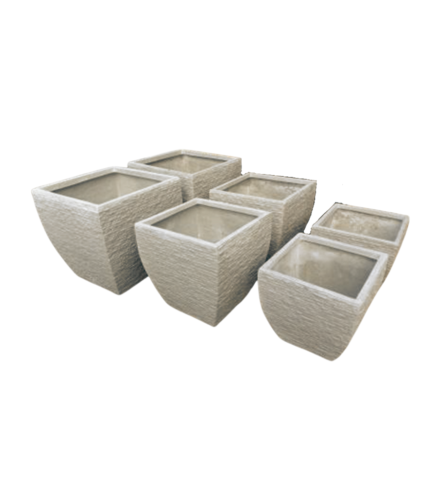 Rough tapered square ★ Fiberglass pot